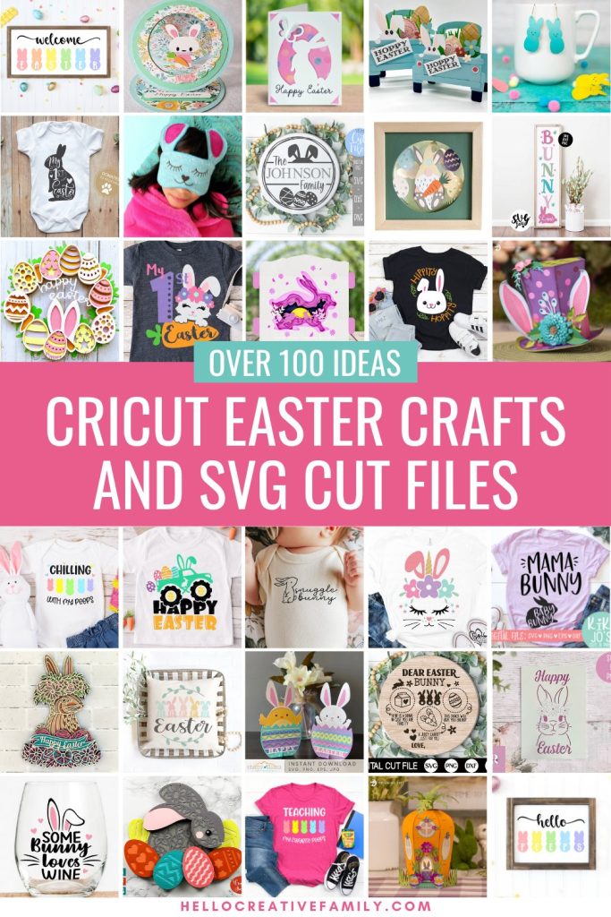 Spring is in the air and Easter is on the way! Enjoy this collection of over 100 Cricut Easter ideas that you can cut using your Cricut machine! From Easter shirts, to DIY home decor, to Easter Cards, and Easter basket stuffer ideas! Plus SVG files to make them!
