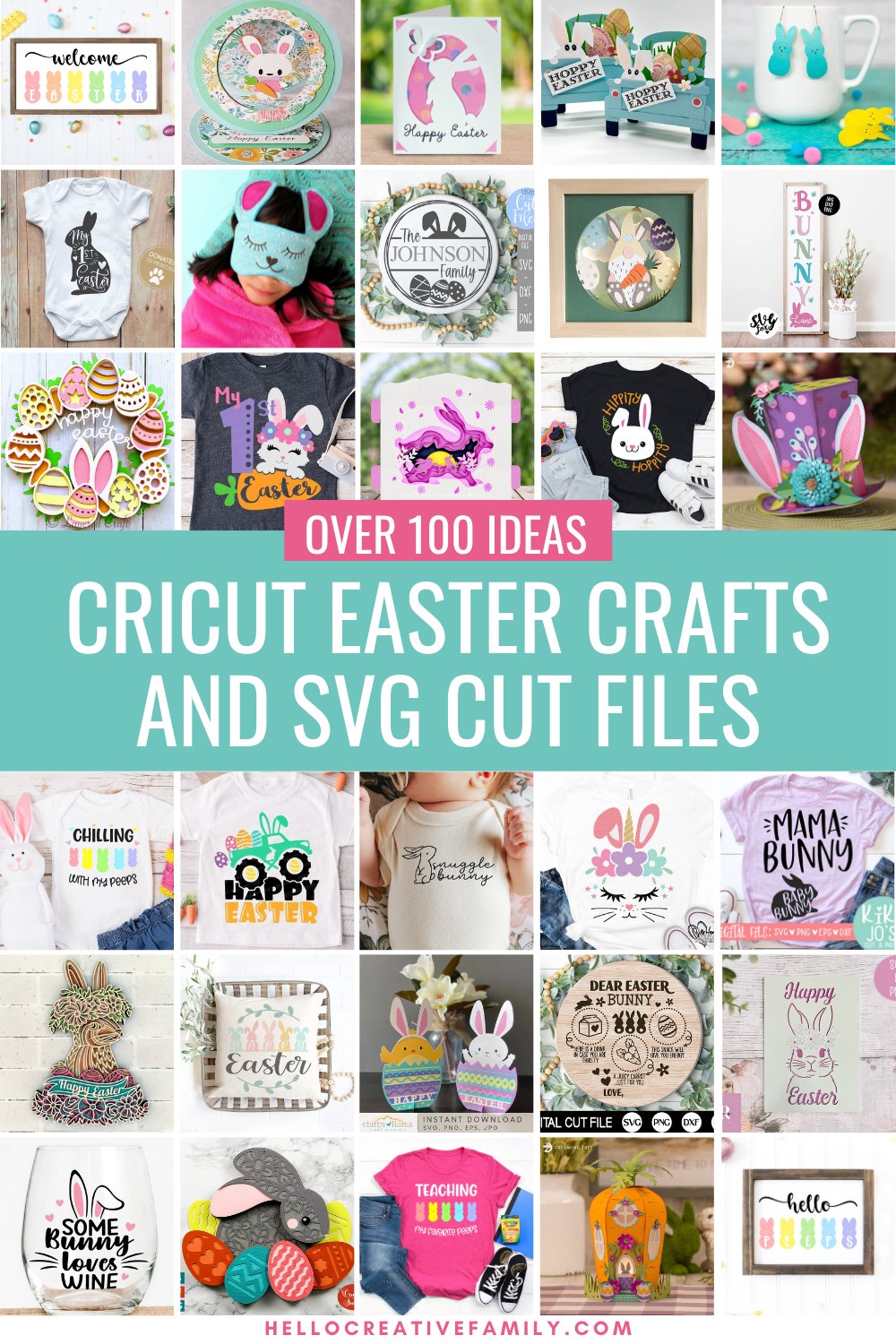 Spring is in the air and Easter is on the way! Enjoy this collection of over 100 Cricut Easter ideas that you can cut using your Cricut machine! From Easter shirts, to DIY home decor, to Easter Cards, and Easter basket stuffer ideas! Plus SVG files to make them!
