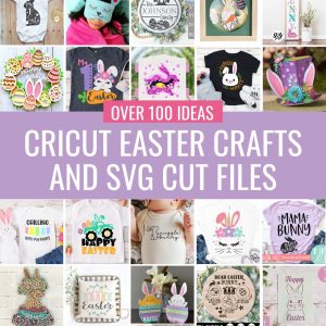 Spring is in the air and Easter is on the way! Enjoy this collection of over 100 Cricut Easter ideas that you can cut using your Cricut machine! From Easter shirts, to DIY home decor, to Easter Cards, and Easter basket stuffer ideas! Plus SVG files to make them!