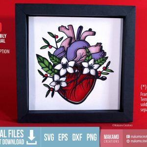 Anatomical Heart Layered SVG From Makamo Creations