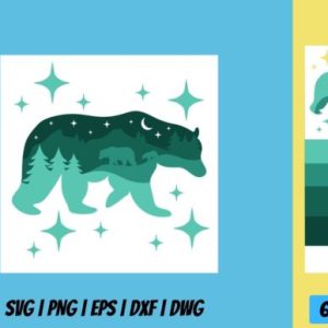 Bear Shadow Box SVG From Svg Ocean