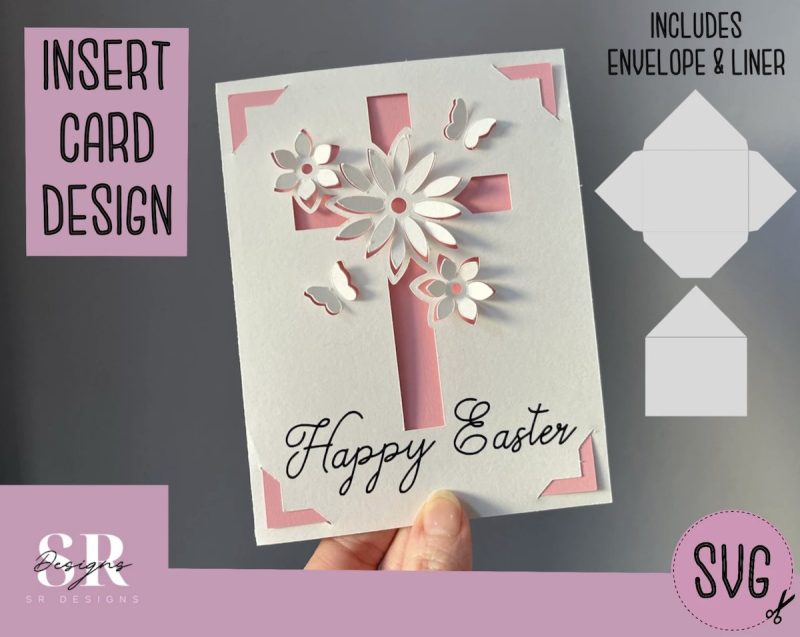 Cross and Flowers Easter Cards SVG From SR Designs UK