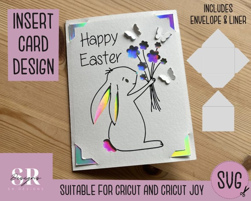 Easter Bunny With Bouquet Card SVG From SR Designs UK