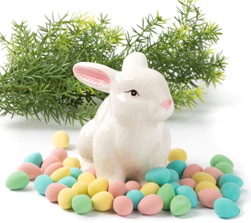 Easter Candy With Ceramic Easter Bunny