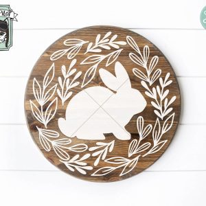 Floral Rabbit Sign SVG From Wild Pilot LLC