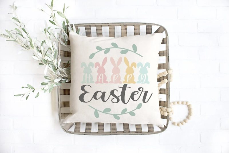 Happy Easter Pillow Design From Van Burens Home Designs