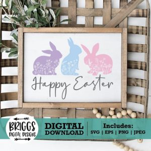 Happy Easter Sign SVG From Briggs Digital Designs