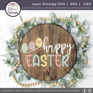 Happy Easter With Easter Eggs SVG From Lilac And Pine Design
