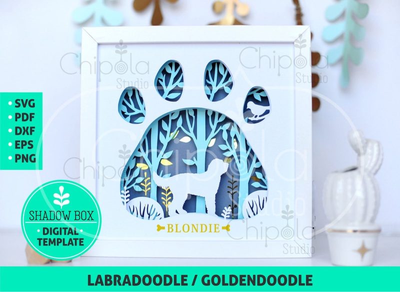 Labradoodle/Goldendoodle Shadow Box SVG From Chipola Studio