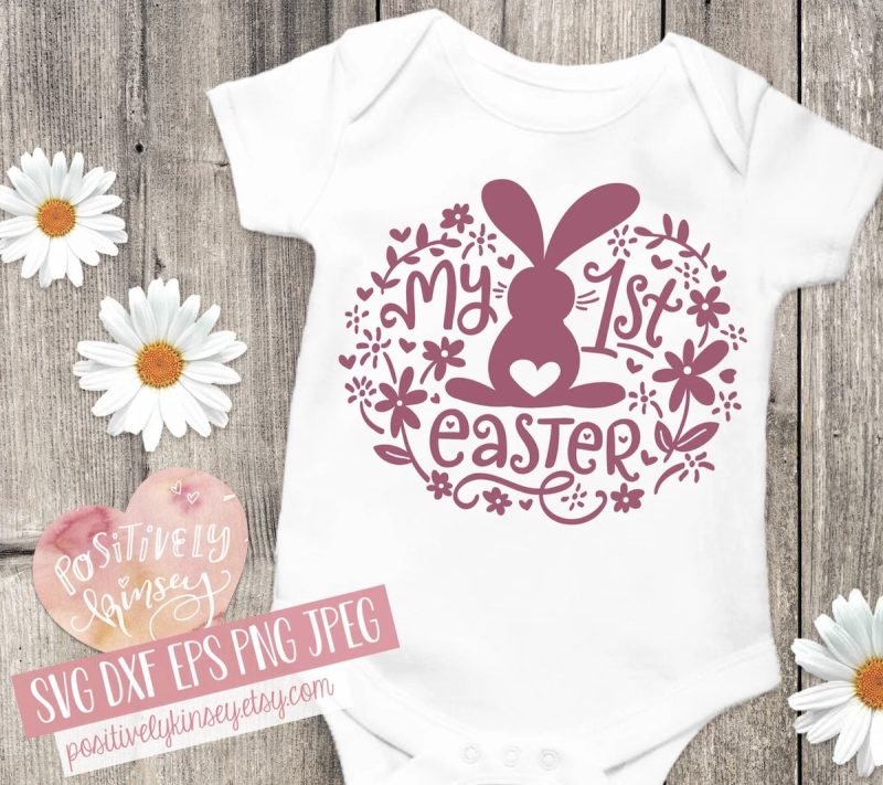 My First Easter Floral and Hearts SVG From Positively Kinsey