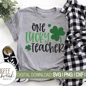 One Lucky Teacher SVG From Coffee Break Design Co