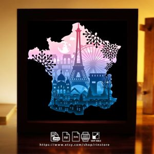 Paris France Shadow Box SVG From Rin Store