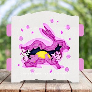 Rabbit 3d Layered Pop Up Card SVG from Rin Store