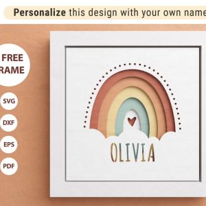 Personalized Name Rainbow Shadowbox SVG From Nice To Cut