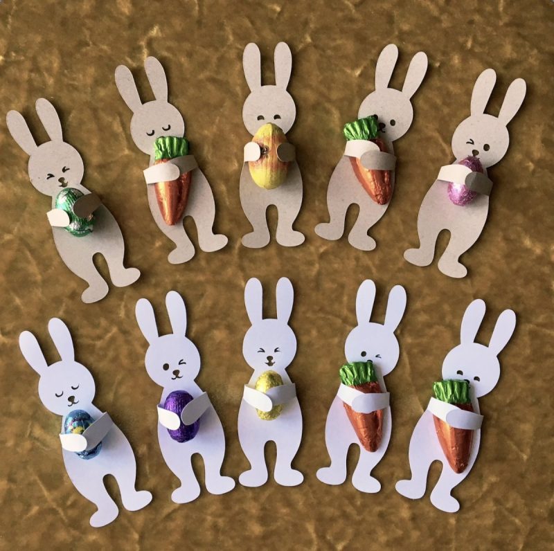Hugging Bunny Candy Holder From Kraft Paper Goods