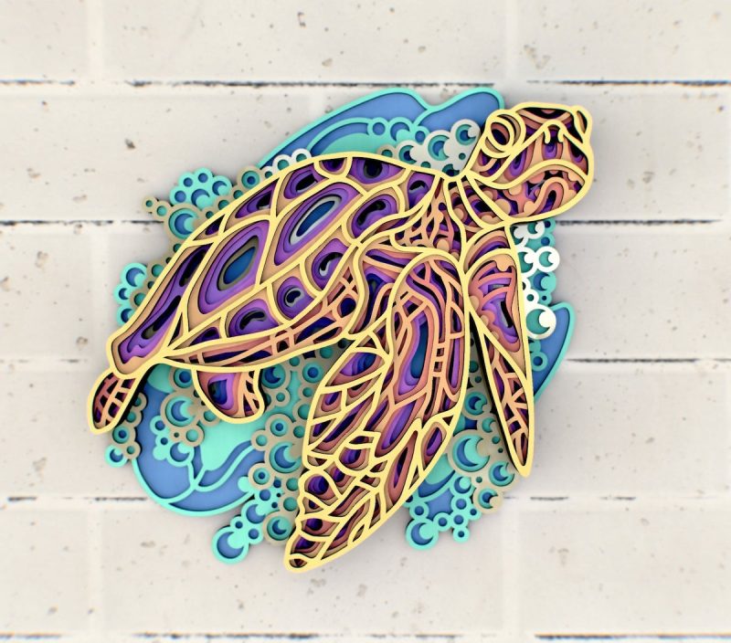 Sea Turtle Mandala Layered Paper SVG From CNC Art Store