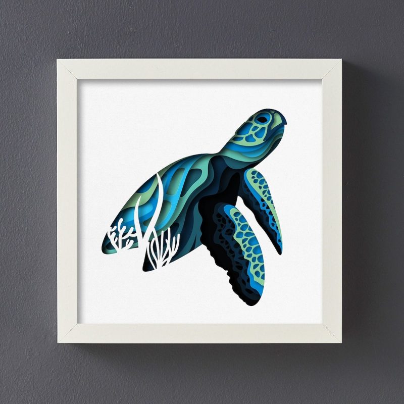 Sea Turtle Shadow Box SVG From Paperrap TR