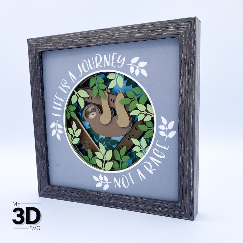 Sloth Shadow Box SVG From My 3D SVG