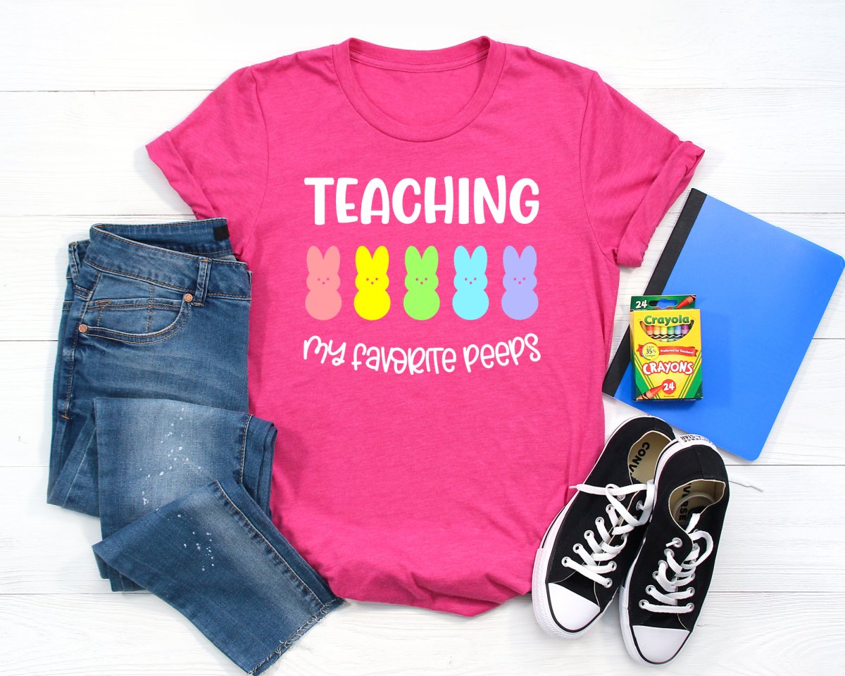 Free Teaching My Favorite Peeps SVG File for making DIY Cricut Teacher shirts with your Cricut maker, Cricut Explore or Cricut Joy