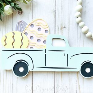 Vintage Truck with Easter Eggs Layered Paper SVG from Layered Craft 3D SVG