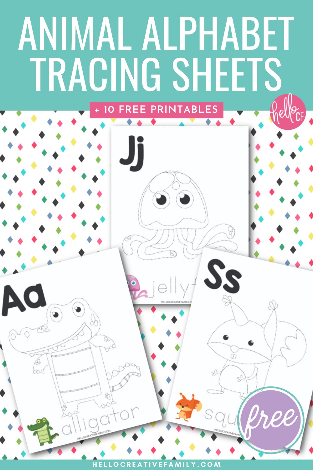 Grab your crayons and pencils! We're sharing 10 free alphabet printables including animal ABC tracing worksheets that kids can use to color and practice their letters! Perfect for preschool, elementary school, daycare and homeschooling! Other printables include alphabet bingo, alphabet scavenger hunt and alphabet coloring sheets!
