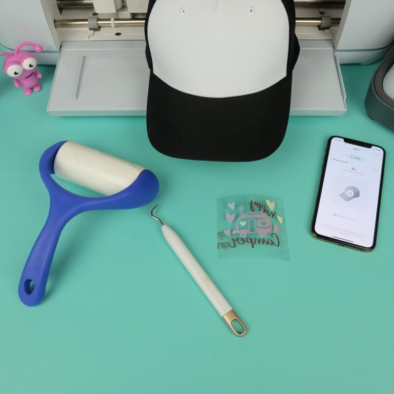 Cricut Hat with weeded infusible ink
