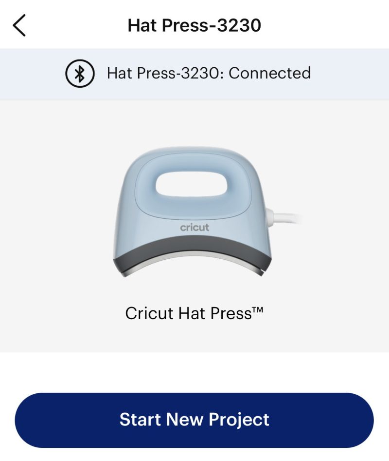 Cricut Hat Press Connected Screen In Cricut Heat App