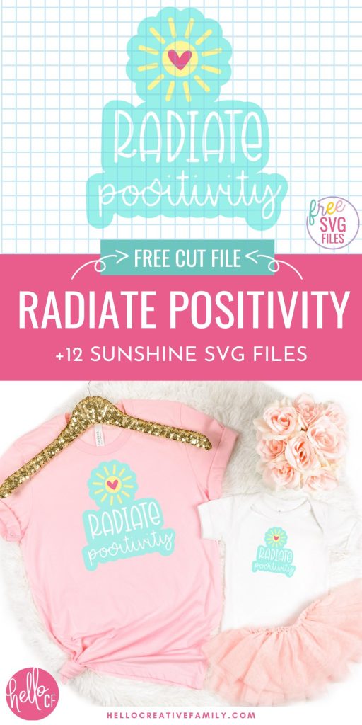 Grab 12 free Sun SVG Files Including Radiate Positivity! Cricut Crafters are going to love this collection for all their summer crafting! Use them to make shirts, mugs, beach bags, stickers and so much more with your Cricut or Silhouette cutting machines! 