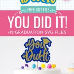 If you have a special student in your life graduating soon then you will not want to miss this collection of 12 free graduation SVG files! This collection has a ton of inspiring cut files for making graduation party decorations, cards, t-shirts and so much more using your Cricut or Silhouette cutting machine!