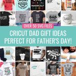 Get inspired! We’ve collected over 50 Dad SVG files for making Cricut Dad gifts using your Cricut Maker, Cricut Explore, Cricut Joy, Silhouette Cameo or other electronic cutting machine! From funny dad shirts, to sentimental dad mugs, to sport gear that dad can wear on game day! We’ve got a ton of great ideas for Father’s Day, Christmas, birthdays or any time of the year you want to celebrate the best dad ever!