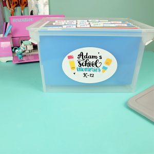 Get rid of the clutter and organize the precious mementoes that your children bring home from school with this DIY Cricut Memory Box Organizer! Hold onto and organize your childrens' special crafty keepsakes throughout their years. Includes the Cricut cut file for making this project with your Cricut Explore or Cricut Maker.