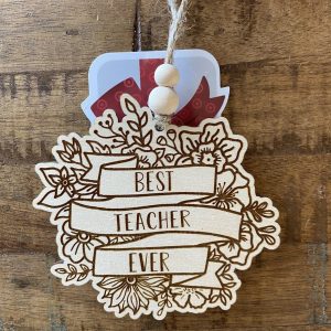 Best Teacher Ever Gift Card Holder Ornament Cut File From Chalk and Nail