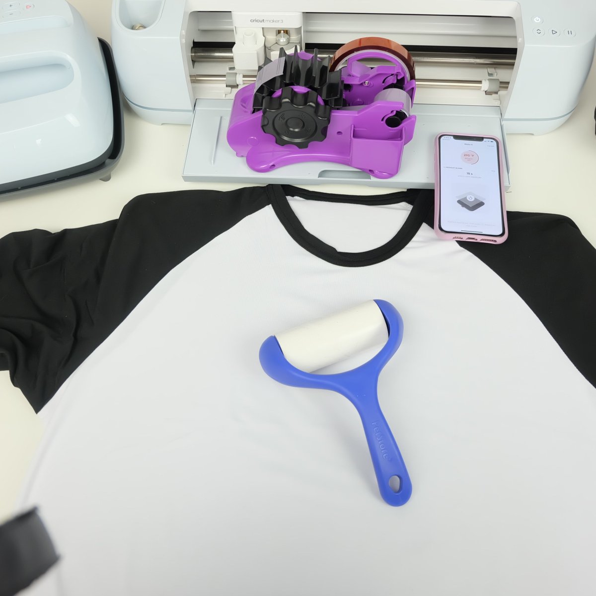 Cricut Infusible Ink Shirt with lint roller. 
