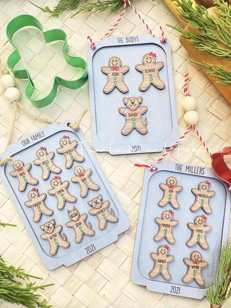 Gingerbread Family Ornament Cut File From Farmhouse and Fabulous