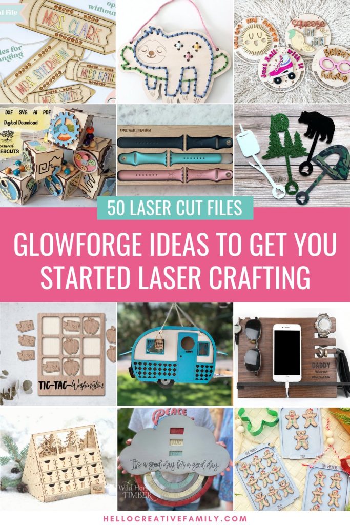 Whether you are just getting started with laser cutting or are an expert laser printer crafter who's been doing it for years! You are going to love these Glowforge project ideas and cut files! Ideas to get your creativity started for weddings, Christmas, babies, kids, teachers and so much more! 