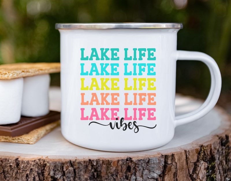 Colorful Lake Life Vibes Mug Perfect For Summer at the Cottage