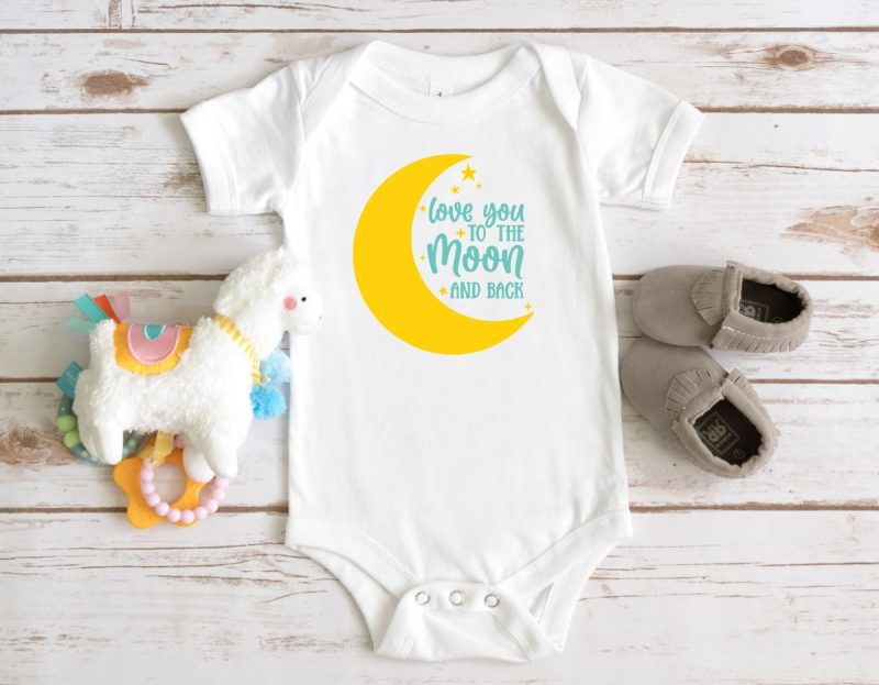 Love You To The Moon and Back Baby Onesie. 
