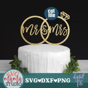 Mr & Mrs Cake Topper Cut File From SVG Mama Studio