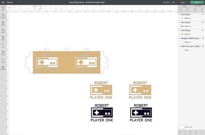 Cricut Design Space Screen Step by Step Instructions for using the Cricut Mug Template
