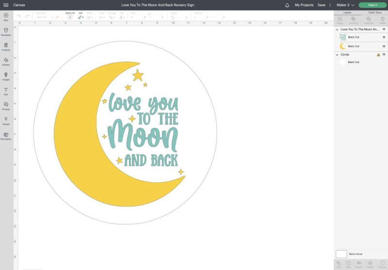 Use Your Cricut Auto Press On Wood With Iron-On: Love You To The Moon And Back Wood Nursery Sign
