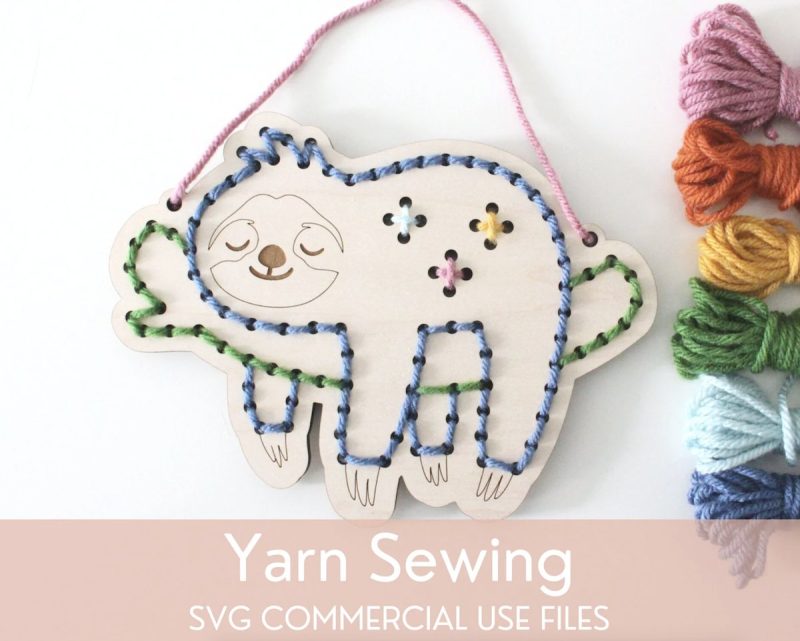Sloth Kids Sewing Kit Craft Project Cut File From Bela Collective