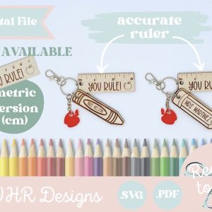 Teacher Ruler Keychains Cut File From WHR Designs