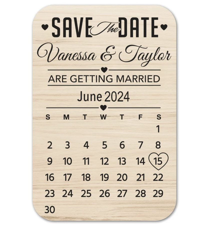 Wood Save The Date Postcard Cut File From Trapdoor Vectors