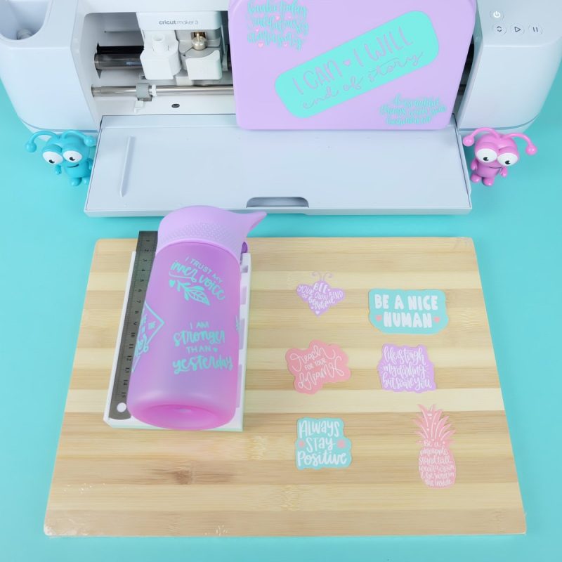 Making customized back to school gear is easy with Cricut! We are filling classrooms full of positive energy with these DIY positive affirmation water bottle, bento box and lunch box notes! Grab the Cricut cut file canvas along with step by step instructions to make your own!