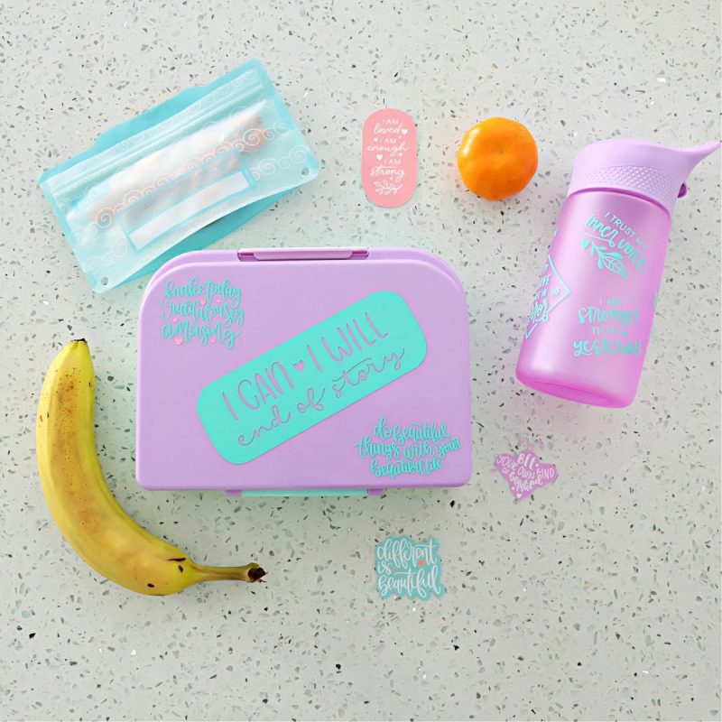 Making customized back to school gear is easy with Cricut! We are filling classrooms full of positive energy with these DIY positive affirmation water bottle, bento box and lunch box notes! Grab the Cricut cut file canvas along with step by step instructions to make your own!