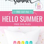 Say Hello to summer with this free Hello Sumer SVG File! This cut file features adorable, colorful popsicles that just scream hot summer days! Perfect for a front door sign, patio furniture throw pillow, t-shirt or tank top, tiered tray sign and tons of other summer Cricut crafts! So pull out those cutting machine and let's get crafting!