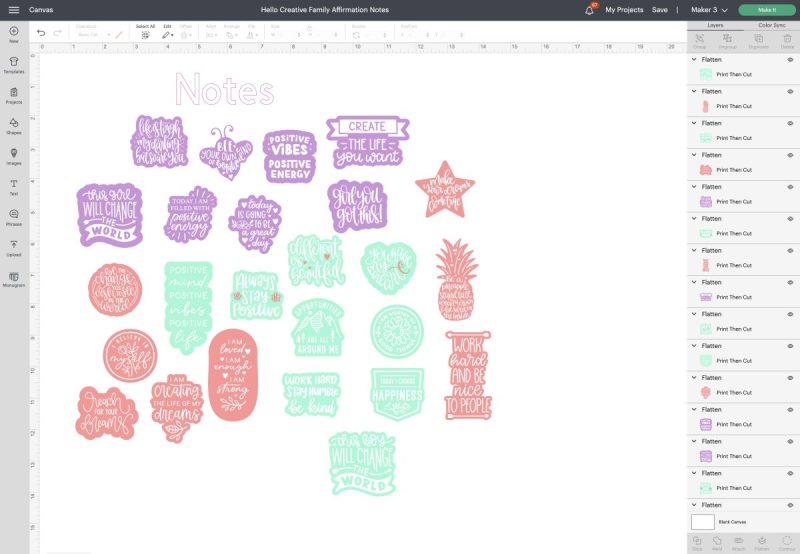 Cricut Design Space Screen