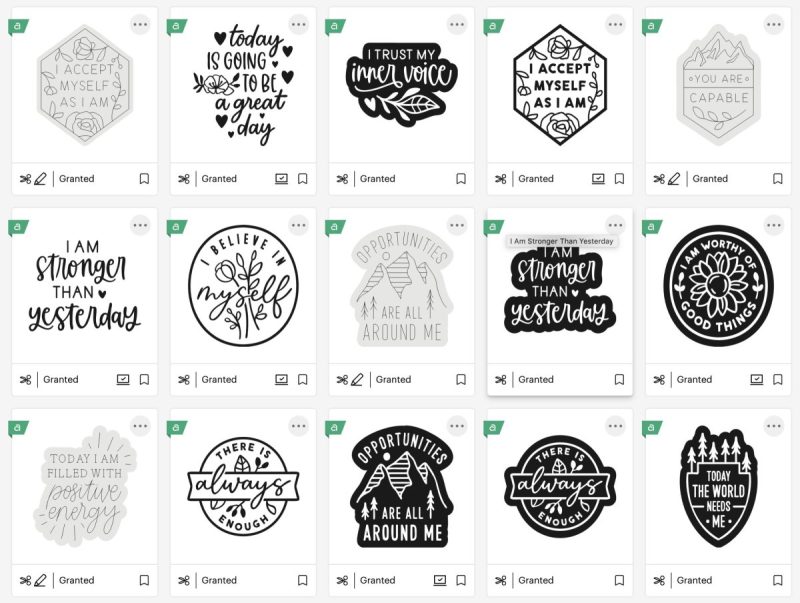 Positivity images in cricut design space