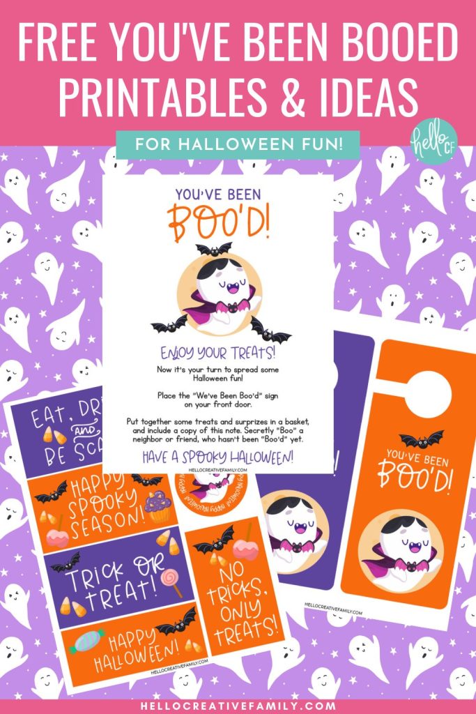 Start a new Halloween tradition in your neighborhood this year by Booing a neighbor! We're sharing free You've Been Booed Printables along with booing instructions, ideas for putting in your boo basket and where to get everything you need! Get into the Halloween Spirit with this fun DIY Halloween idea!