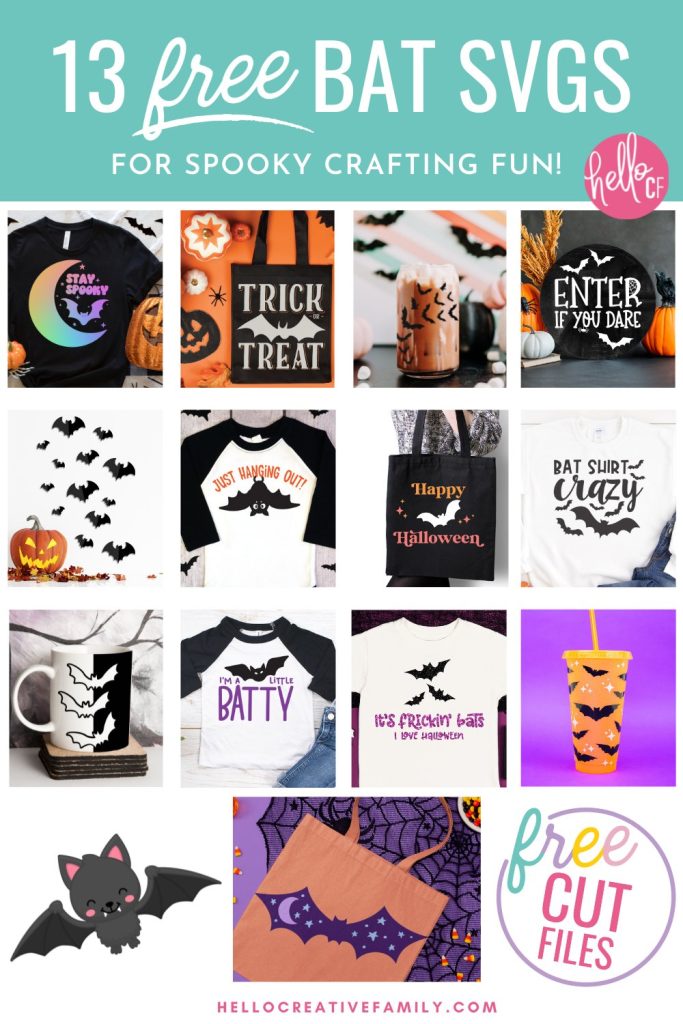 Spooky season is here and we're celebrating with a collection of free bat SVG files that are perfect for fall and Halloween! We've got bat mug wraps, bat decorations and tons of bat cut files for making shirts, sweatshirts, hoodies, Halloween decor and more using your Cricut cutting machine! Includes a Stay Spooky SVG.